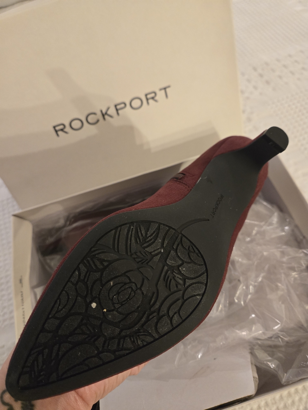 Rockport Women's Burgundy Suede Side-Zip Ankle Boots - Picture 3 of 5